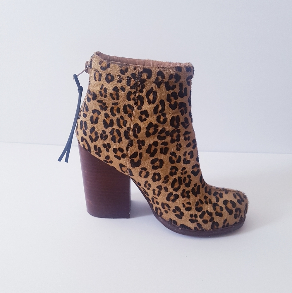 JEFFREY CAMPBELL Leopard Calf Hair Rumble Booties - Picture 2 of 10